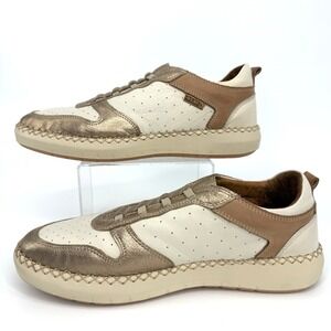 Pikolinos Mesina Women's 9 Slip On Leather Sneakers Champagne Gold Casual